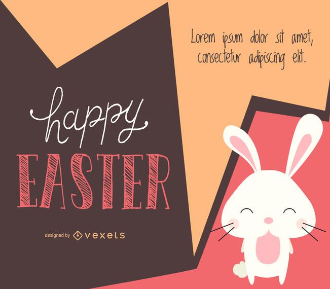 Easter design with an illustrated bunny Easter design with an illustrated bunny