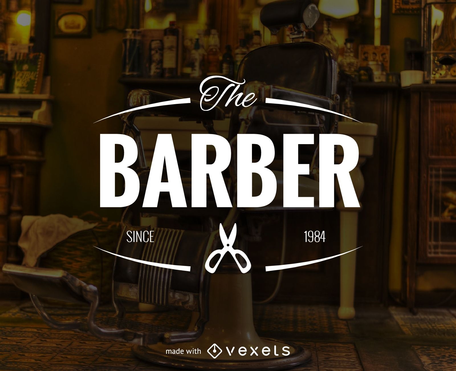 Barber shop logo label maker
