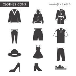 Flat clothes icon set lady and gentleman Flat clothes icon set lady and gentleman