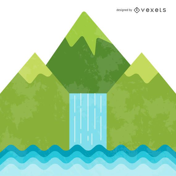 Ilustración brillante cascada Ilustración brillante cascada