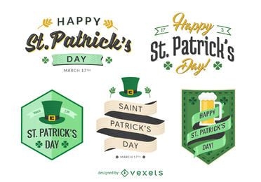 Flat St. Patrick's emblem set