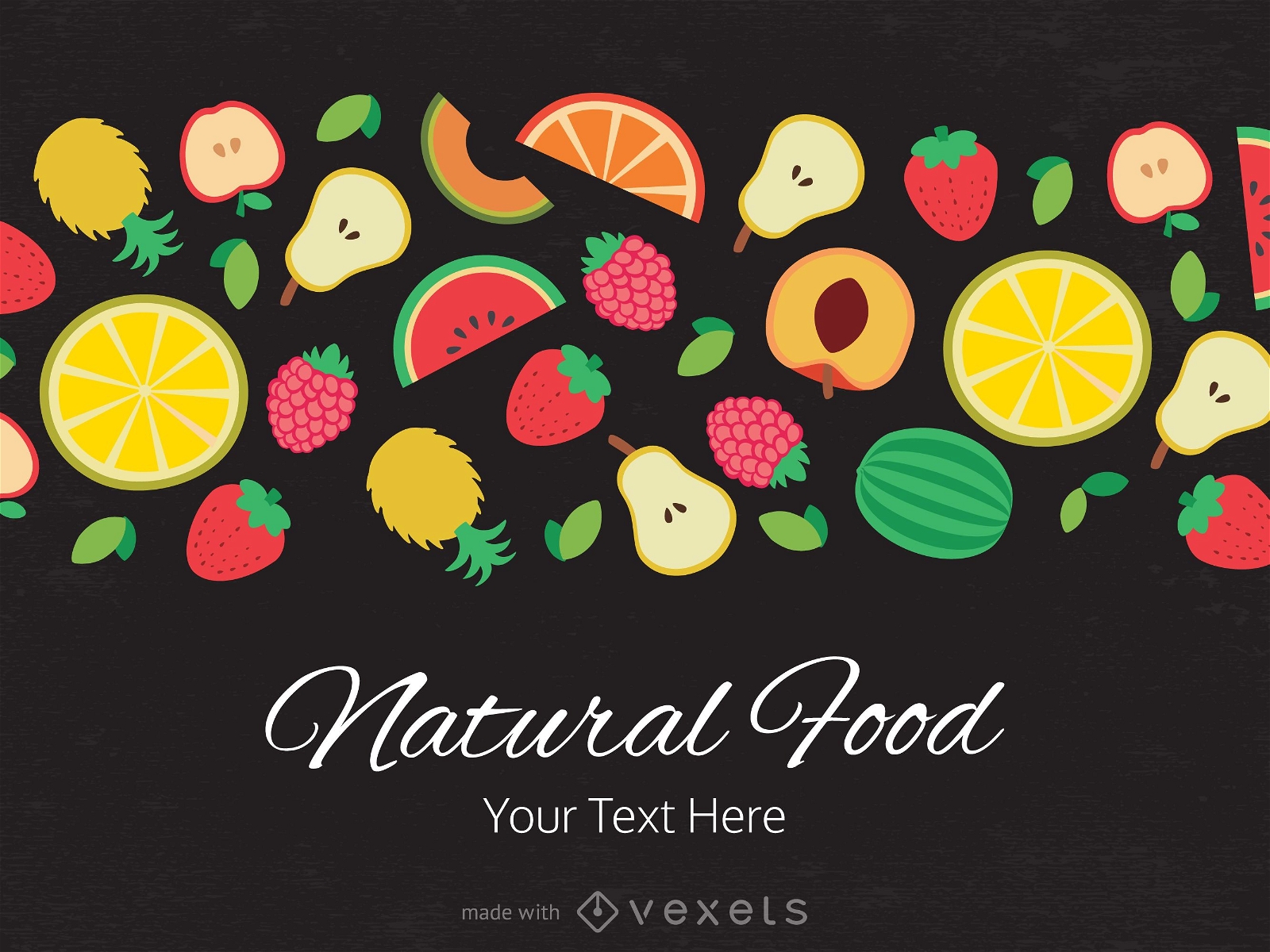 Cartel publicitario plano de frutas y verduras