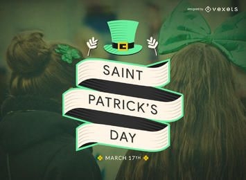 Flat St Patrick's Day badge