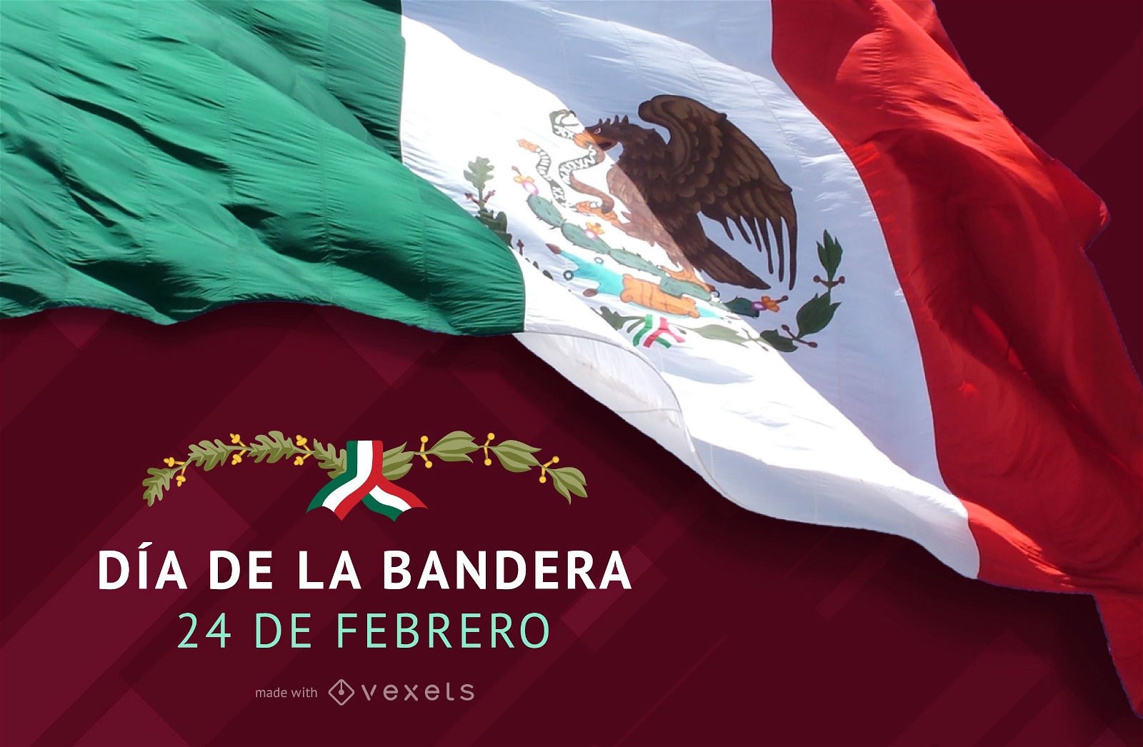 Poster del Día de la Bandera de Mexico