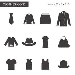 Flache Kleidung Icon Set Vektor Download