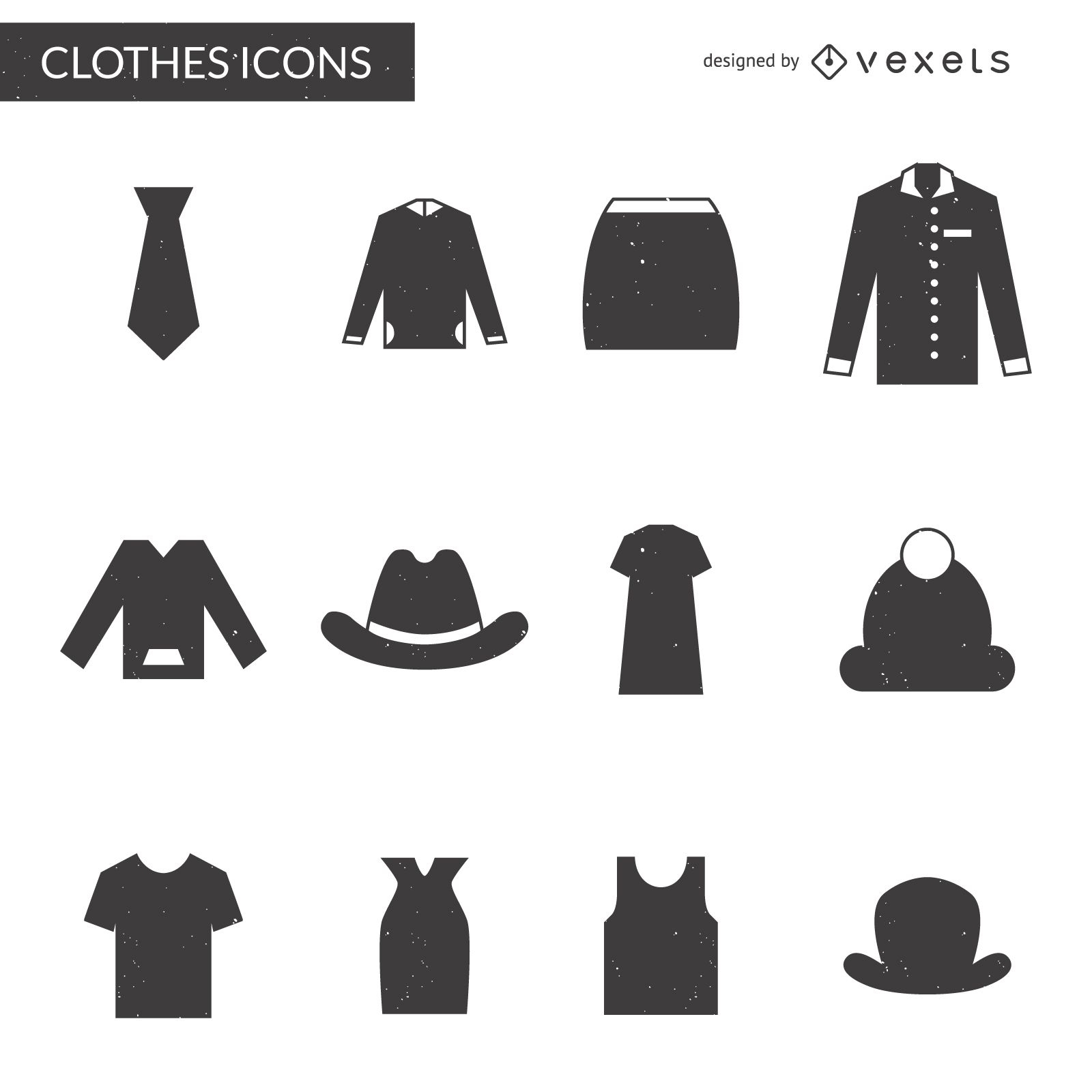 Icon-Sammlung der Kleidungselemente