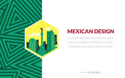 Mexican design maker with patterns and labels Mexican design maker with patterns and labels