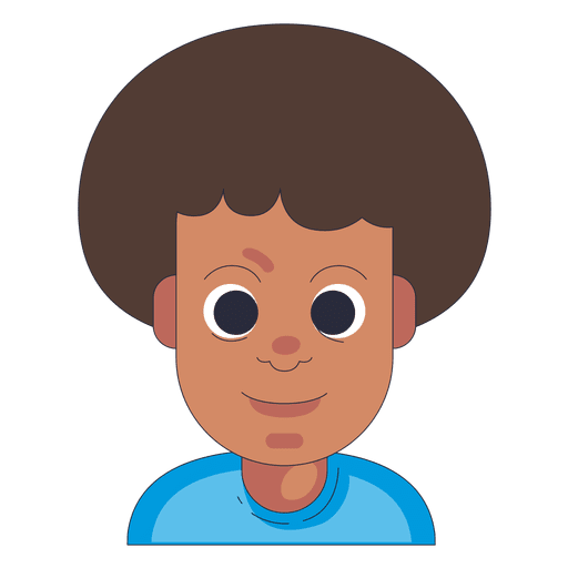 Afro pelo chico cara neutral Diseño PNG