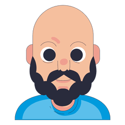 Baldy Bart Mann PNG-Design