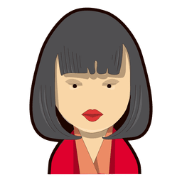 Batom vermelho mulher cabelo bob Desenho PNG