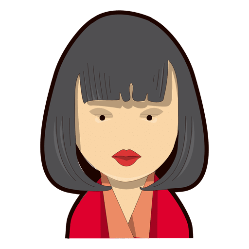 Bob hair woman red lipstick PNG Design