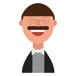 Bowtie cheerful round glasses PNG Design