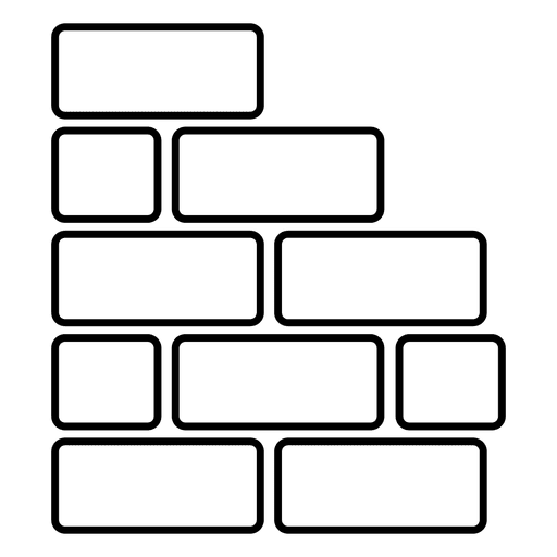 Ziegelwand mit abgerundetem Rechteck PNG-Design
