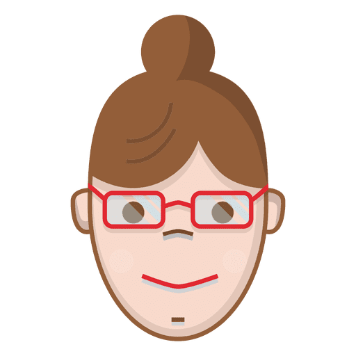Colored bun women with glasses PNG Design