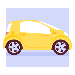 Carro da cidade amarelo Vista lateral Desenho PNG