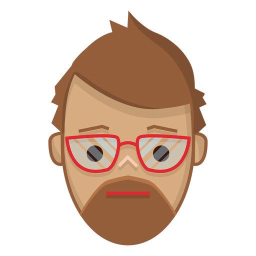 Besorgter Mann mit roter Brille PNG-Design