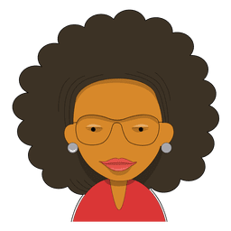 Professora de cabelos cacheados Desenho PNG