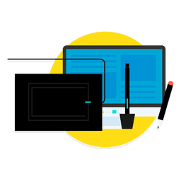 Graphic tablet drawing art PNG Design
