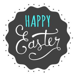 Mensaje de feliz pascua fondo negro Diseño PNG