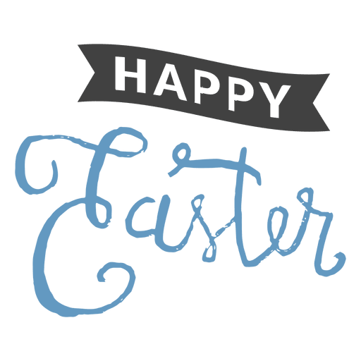 Happy easter message ribbon PNG Design