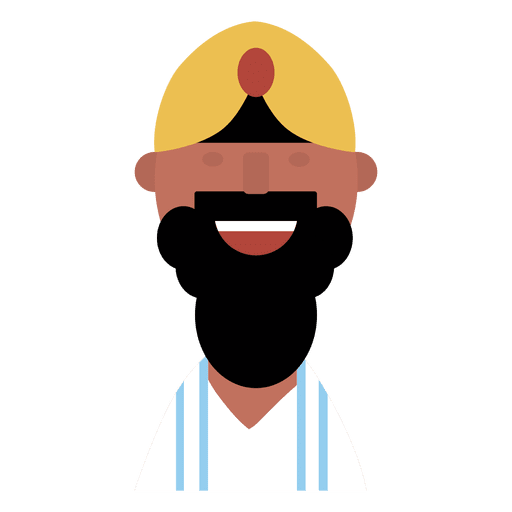 Homem hindu alegre barba Desenho PNG