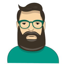 Hipster grüner Wayfarer Bart PNG-Design
