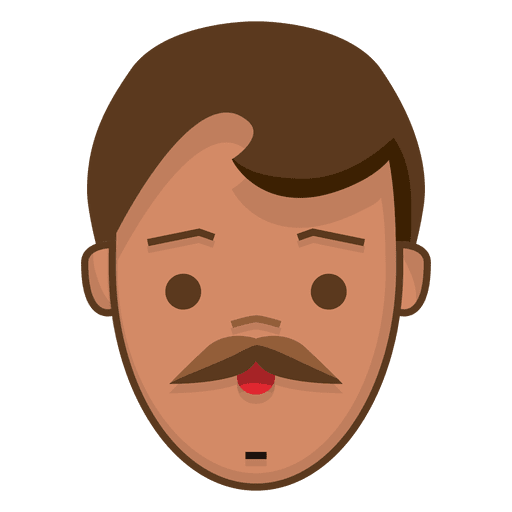 Hushed face homem de bigode Desenho PNG