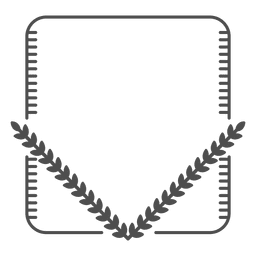 Coroa de louros retângulo arredondado heráldico