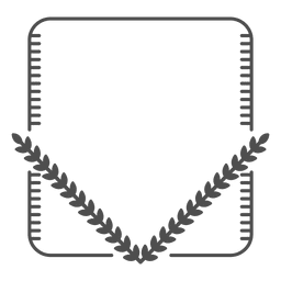 Lorbeerkranz abgerundetes Rechteck heraldisch PNG-Design