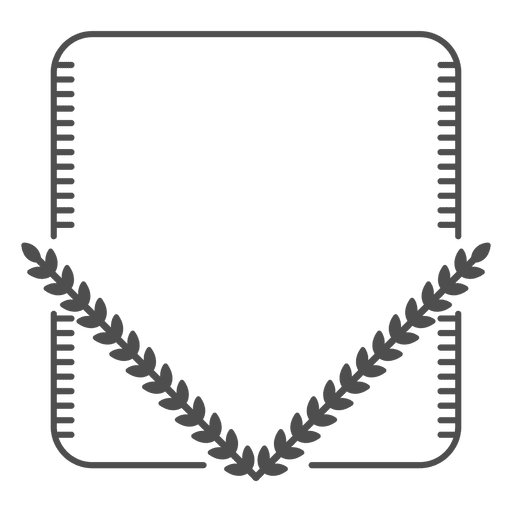 Laurel wreath rounded rectangle heraldic PNG Design