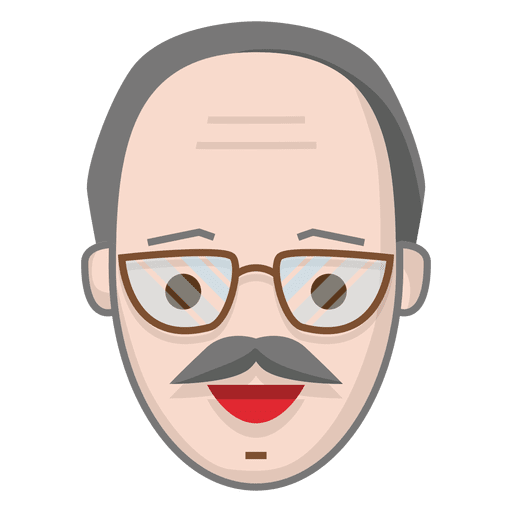 Man mustache hairless PNG Design