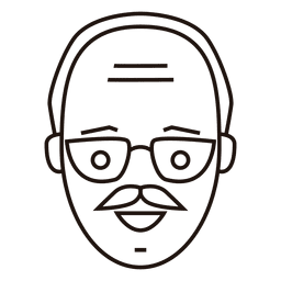 Old man mild glance mustache PNG Design Transparent PNG