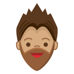 Pointed beard young man cheerful PNG Design