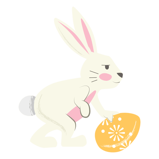 Conejo huevo de Pascua rodando Diseño PNG