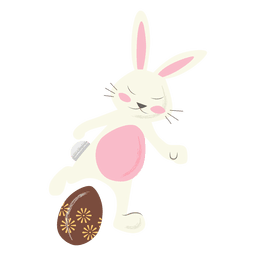 Patada de huevo de pascua de conejo de fútbol Diseño PNG