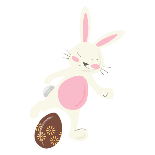 Soccer rabbit easter egg kick PNG Design