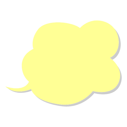 Dachte komische gelbe Wolke PNG-Design