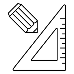 Línea de dibujo de regla triangular Diseño PNG