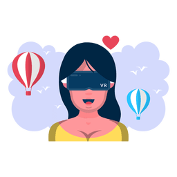 Virtual reality woman flight PNG Design