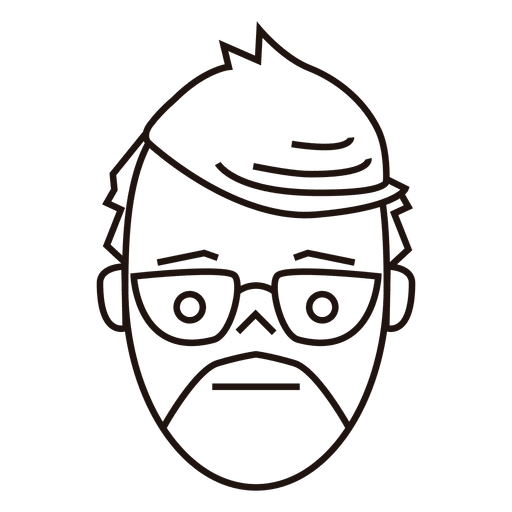 Hombre de gafas preocupado Diseño PNG
