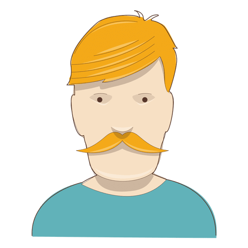 Homem de cabelo amarelo bigode Desenho PNG
