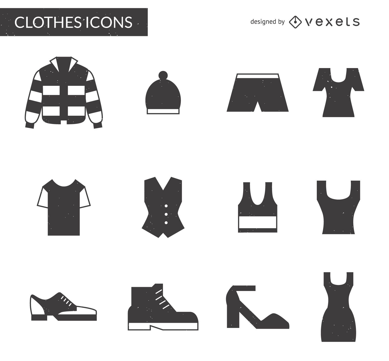 Paquete de iconos de 12 prendas de vestir