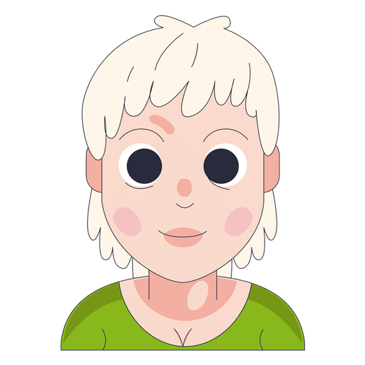 Albino-Haar schmale Nase rote Ohren PNG-Design