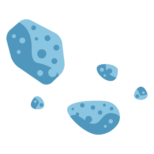 Asteroiden fallen blau PNG-Design