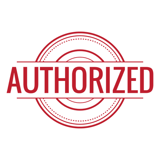 Authorized red rounded