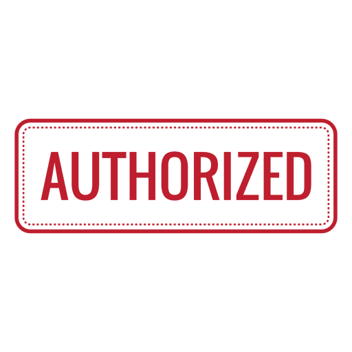 Authorized red rounded rectangle