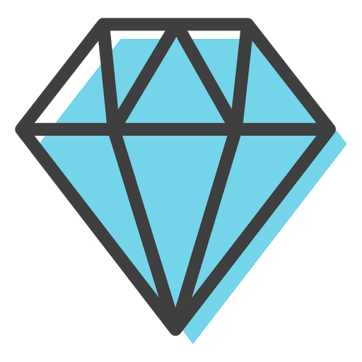 Decoración de gemas de diamantes azules Diseño PNG