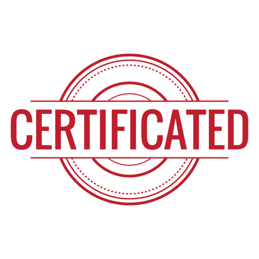 Certificated red rounded PNG Design