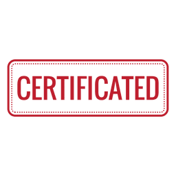 Rectángulo redondeado rojo certificado Diseño PNG