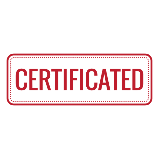 Certificated red rounded rectangle